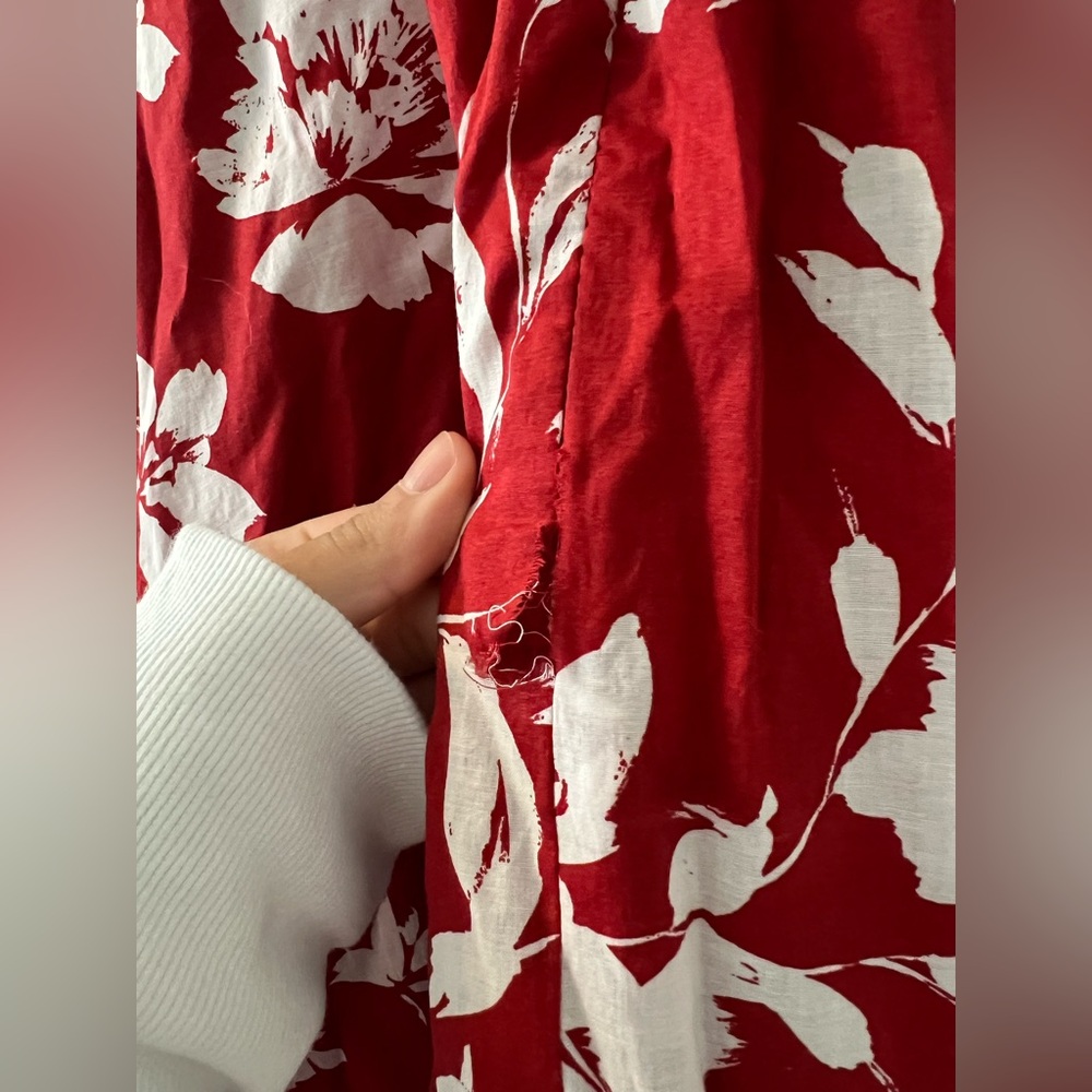 Madewell Square Neck Red Floral Tank Dress - Picture 4 of 7